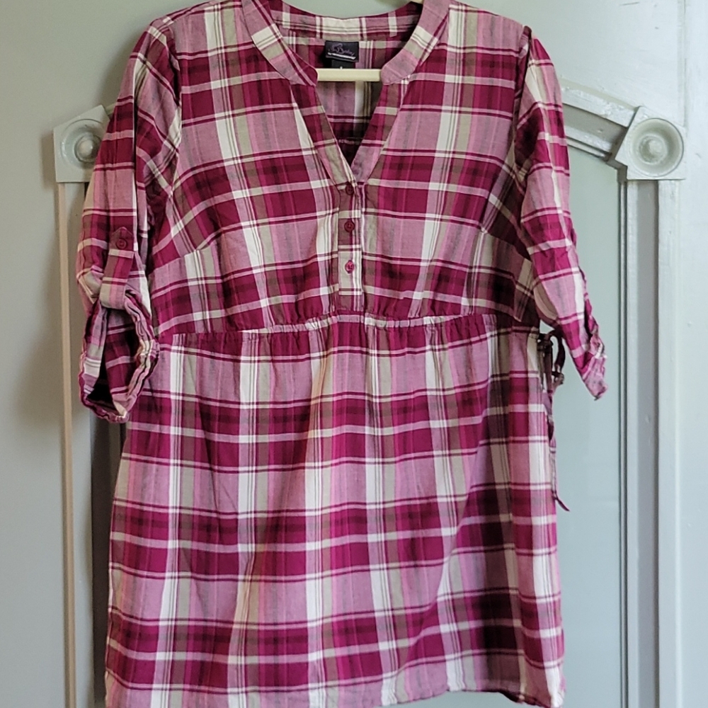Plaid maternity top